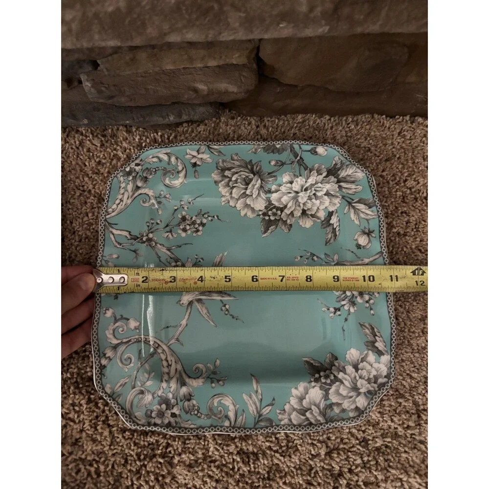 222 fifth adelaide turquoise  10 1/2 In Dinner Plate Set Of 4 Square